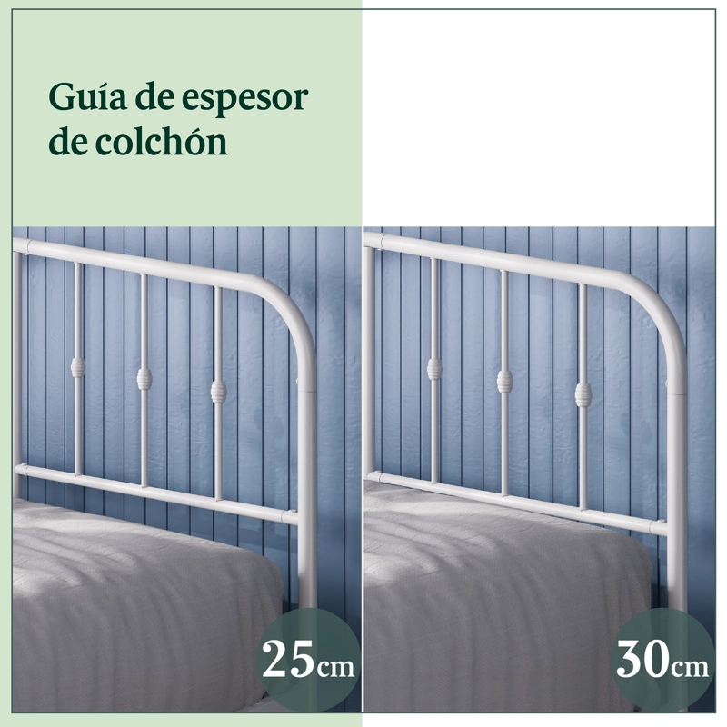 BASE CAMA ZINUS METAL BLANCA HEIDI 1 PLAZA 90X190X30CM - 5