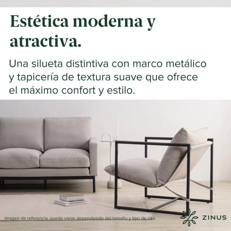 SILLA POLTRONA ZINUS BEIGE AIDAN - 8