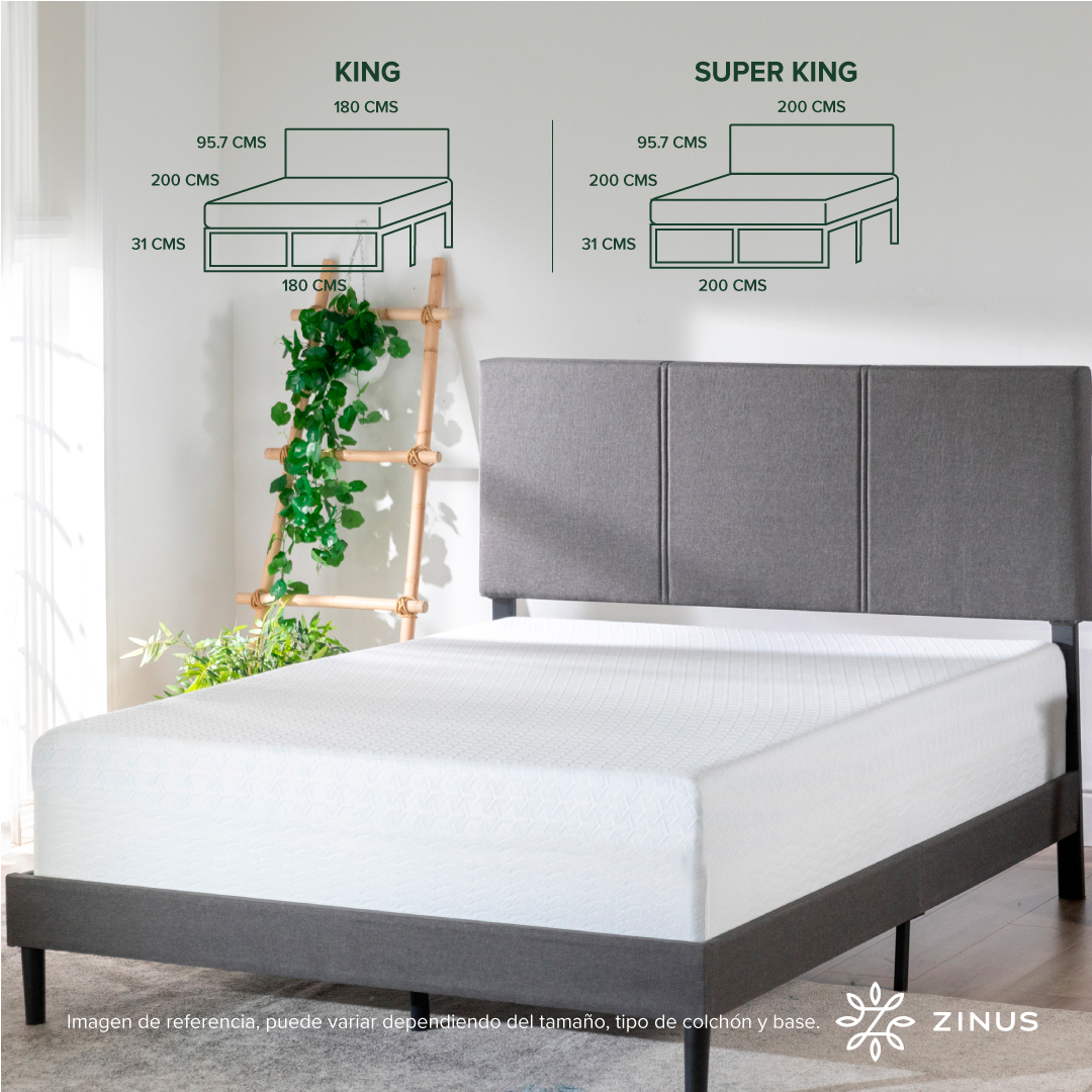CAMA ZINUS CAMBRIL COLCHON ESPUMA GREEN TEA 2 PLAZAS - 4