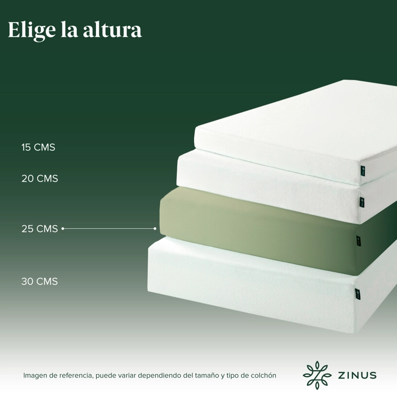COLCHÓN ZINUS 2 PLAZAS ESPUMA GREEN TEA 150 X 190 X 25 CM - 7