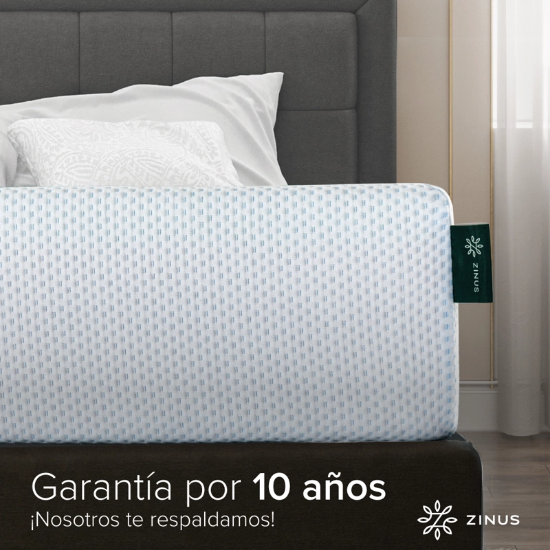 COLCHÓN ZINUS 2 PLAZAS ESPUMA COOLING GEL 150 X 190 X 15 CM - 6