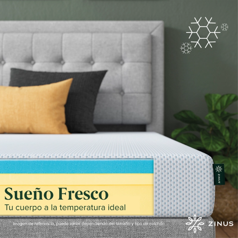 COLCHÓN ZINUS 2 PLAZAS ESPUMA COOLING GEL 150 X 190 X 15 CM - 7