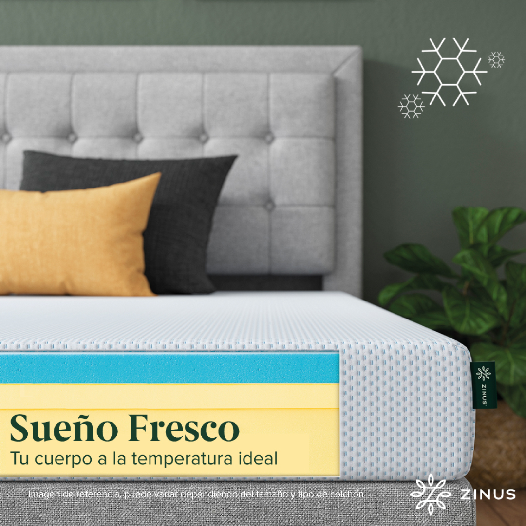 COLCHÓN ZINUS 2 PLAZAS ESPUMA COOLING GEL 150 X 190 X 15 CM - 8
