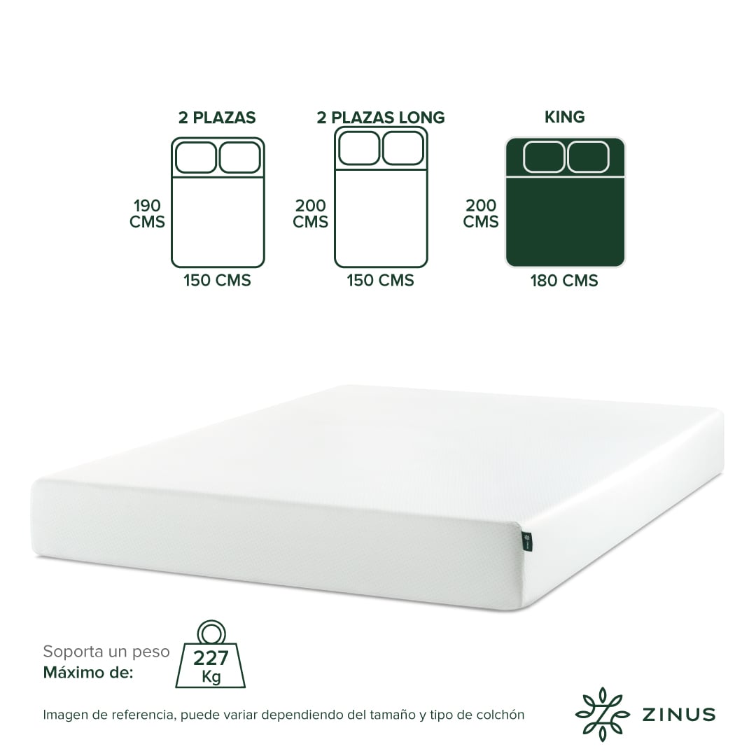 COLCHÓN ZINUS KING ESPUMA GREEN TEA 180 X 200 X 25 CM - 4