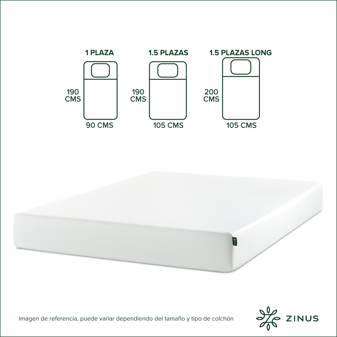COLCHÓN ZINUS 2 PLAZAS ESPUMA GREEN TEA LONG 150 X 200 X 25 CM - 3
