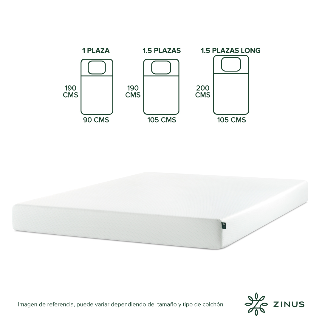 COLCHÓN ZINUS 2 PLAZAS ESPUMA GREEN TEA 150 X 190 X 15 CM - 2