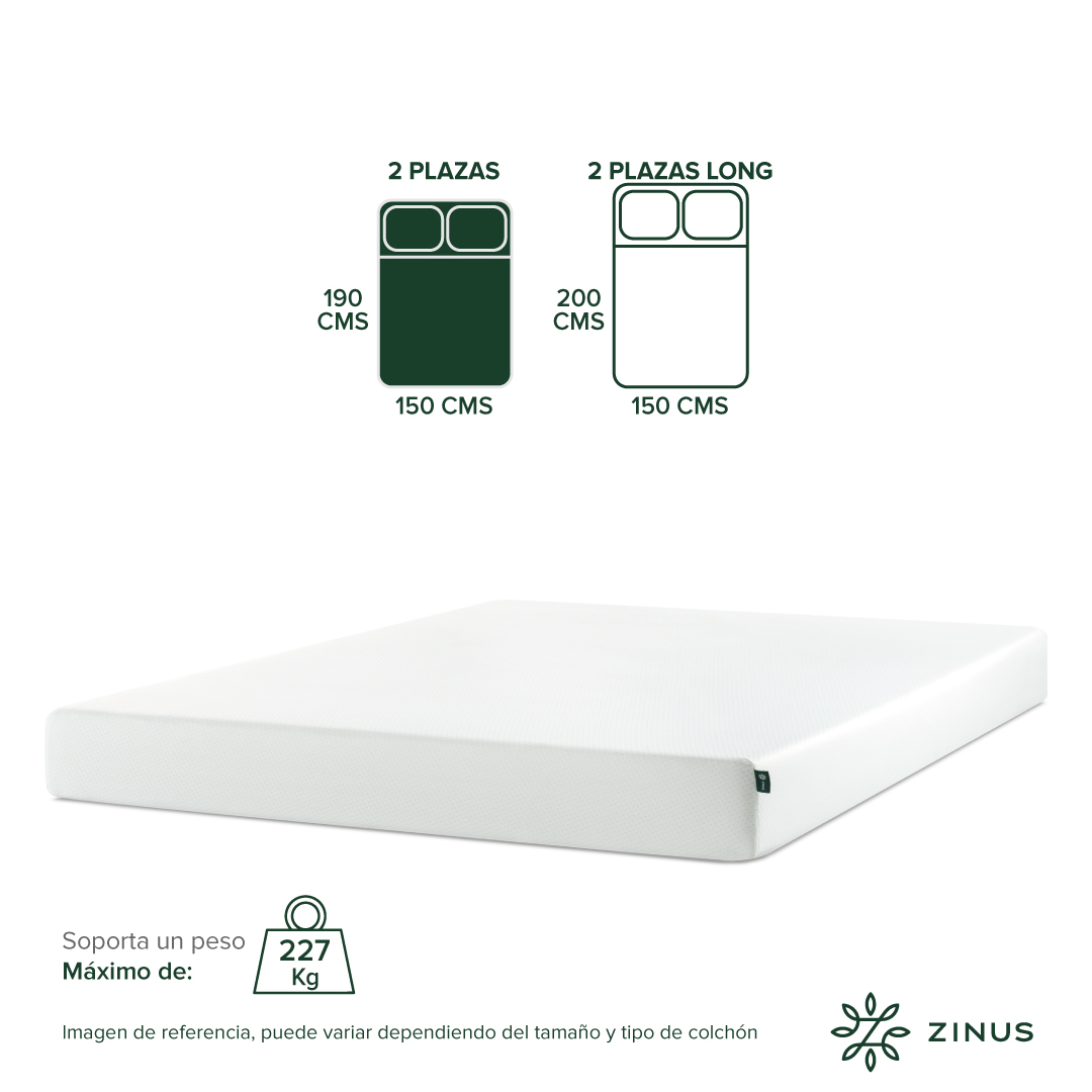 COLCHÓN ZINUS 2 PLAZAS ESPUMA GREEN TEA 150 X 190 X 15 CM - 4
