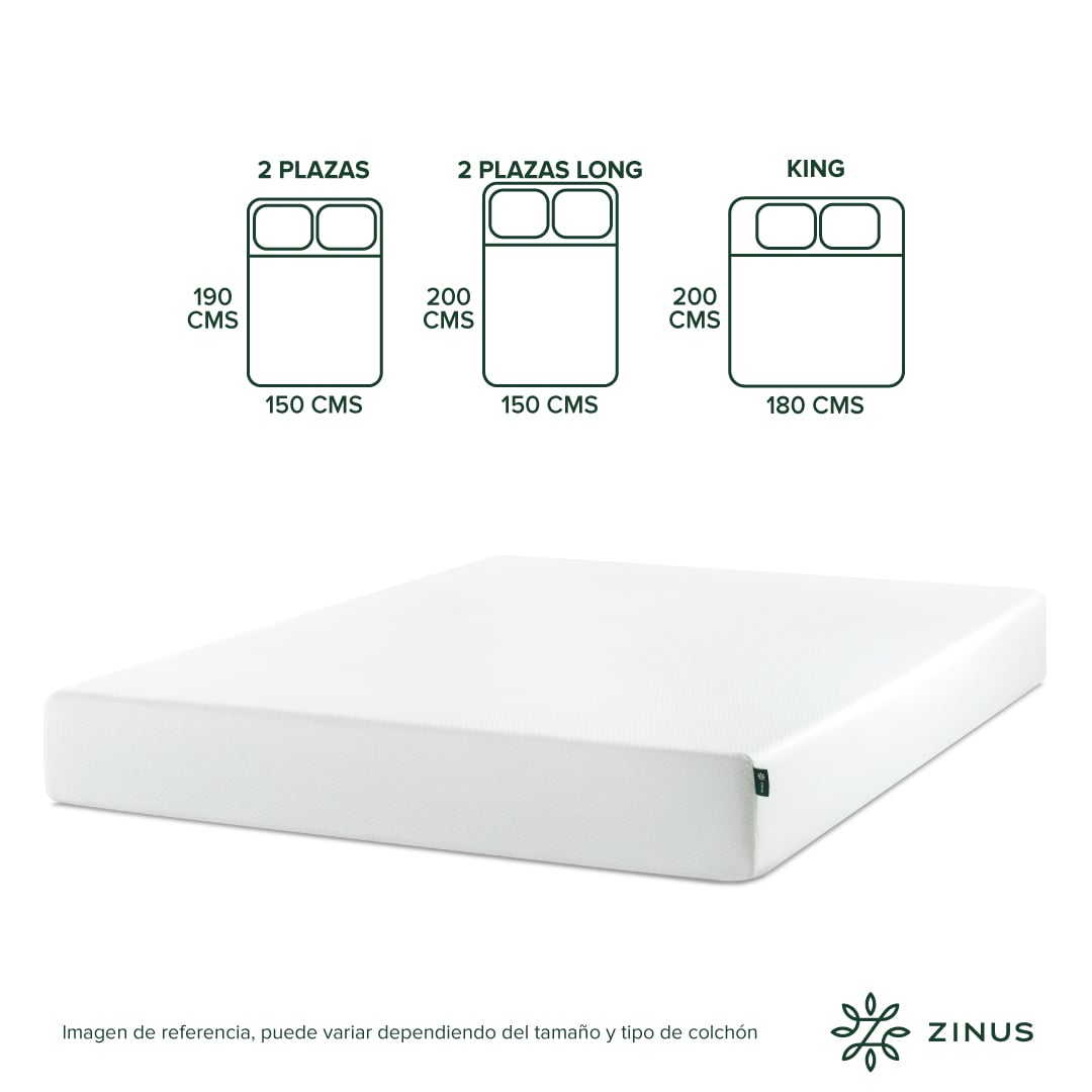 COLCHÓN ZINUS 1.5 PLAZAS ESPUMA GREEN TEA LONG 105 X 200 X 25 CM - 4