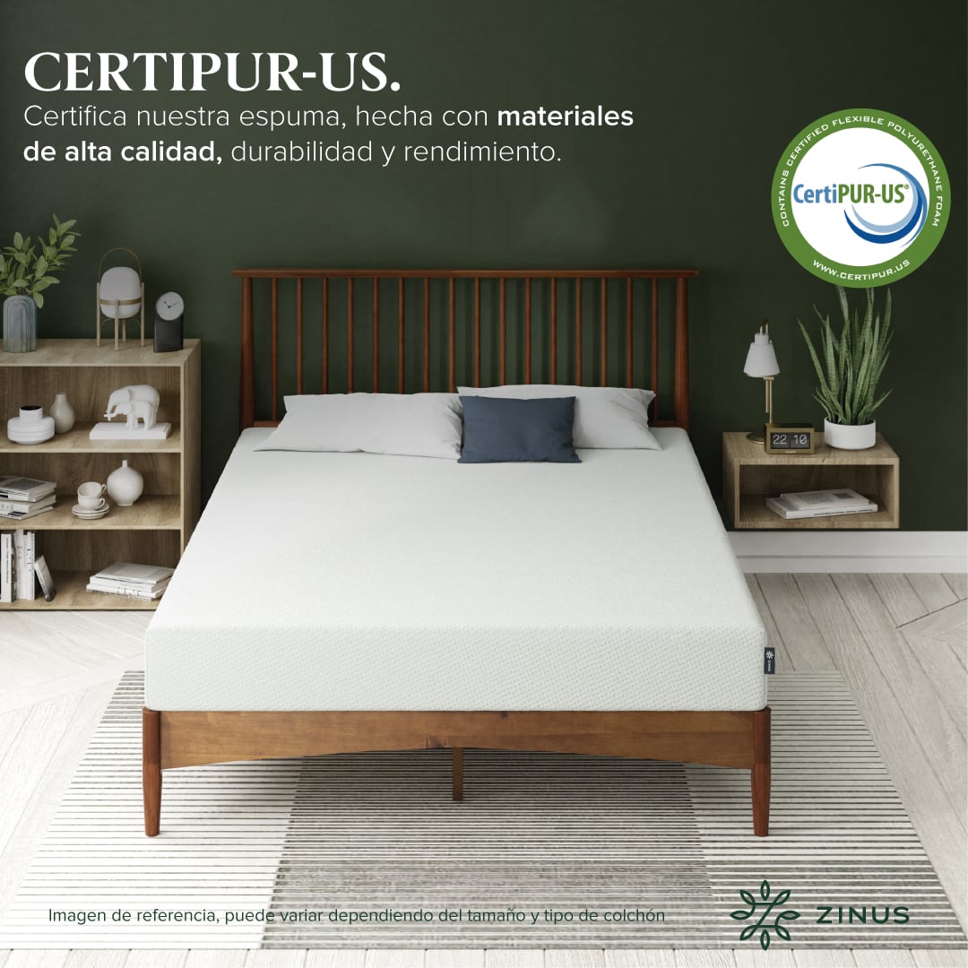 COLCHÓN ZINUS 1.5 PLAZAS ESPUMA GREEN TEA LONG 105 X 200 X 25 CM - 8