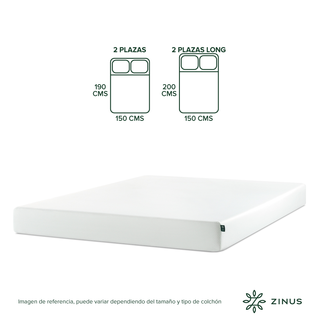 COLCHÓN ZINUS 1.5 PLAZAS ESPUMA GREEN TEA LONG 105 X 200 X 15 CM - 4