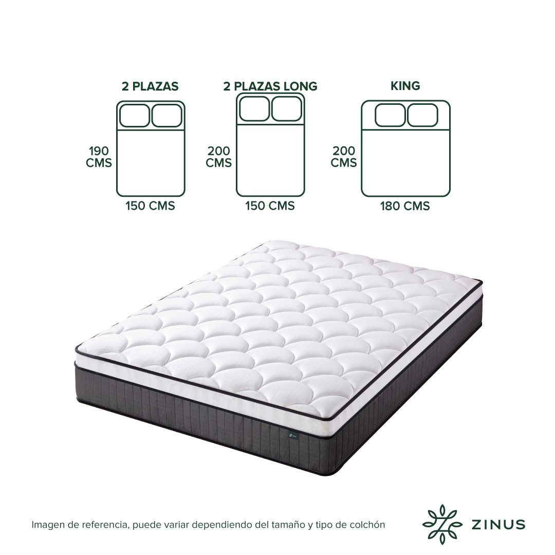 COLCHON ZINUS 1 PLAZA 90X190X30CM ESPUMA Y RESORTES POCKET - 4