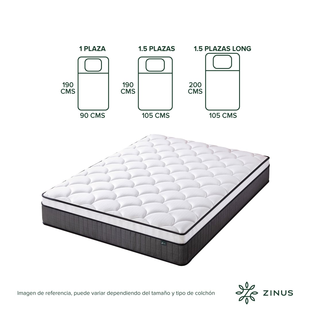 COLCHON ZINUS 2 PLAZAS 150X190X30CM ESPUMA Y RESORTES POCKET - 3