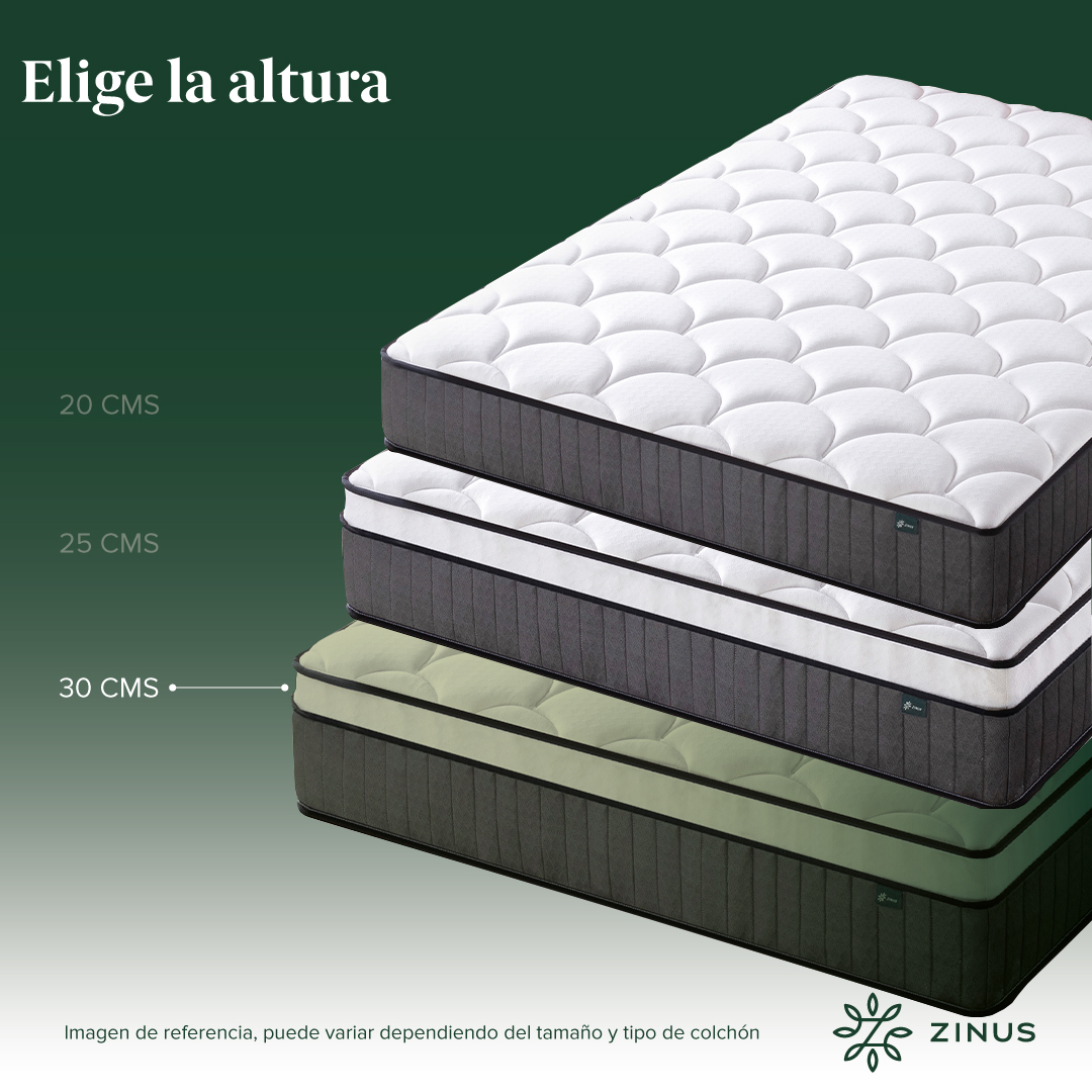 COLCHON ZINUS 2 PLAZAS 150X190X30CM ESPUMA Y RESORTES POCKET - 7