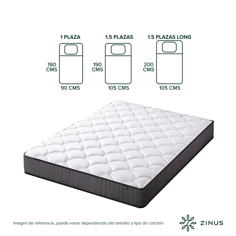 COLCHÓN ZINUS 2 PLAZAS RESORTES POCKET CLOUD 150 X 190 X 20 CM - 3