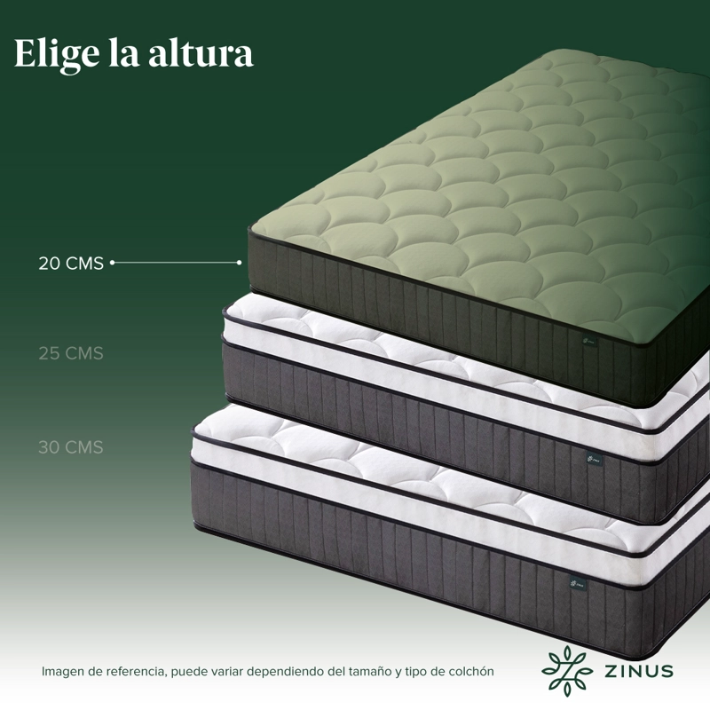COLCHÓN ZINUS 2 PLAZAS RESORTES POCKET CLOUD 150 X 190 X 20 CM - 7