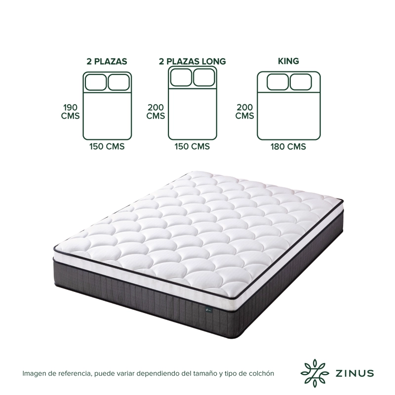 COLCHÓN ZINUS 1.5 PLAZAS LONG EURO TOP CLOUD 105 X 200 X 25 CM - 4