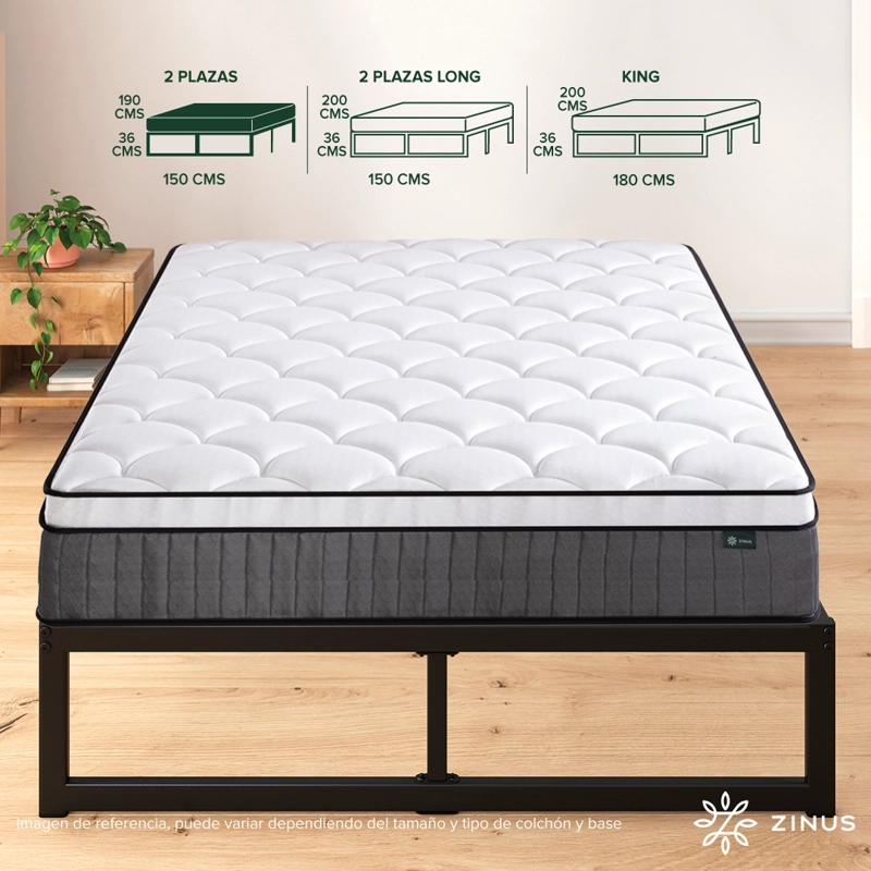 CAMA ABEL ZINUS RESORTES POCKET 2 PLAZAS 25CMS - 3