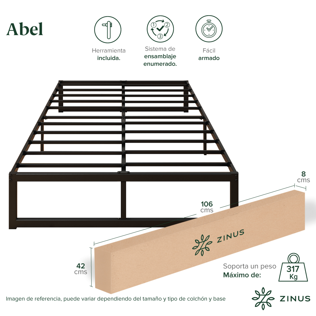 CAMA ABEL ZINUS RESORTES POCKET 2 PLAZAS 25CMS - 5