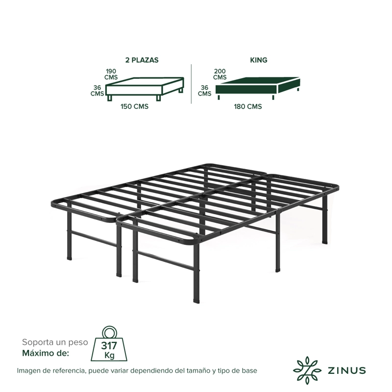 BASE CAMA ZINUS KING 180X200X30CM RUMI - 4