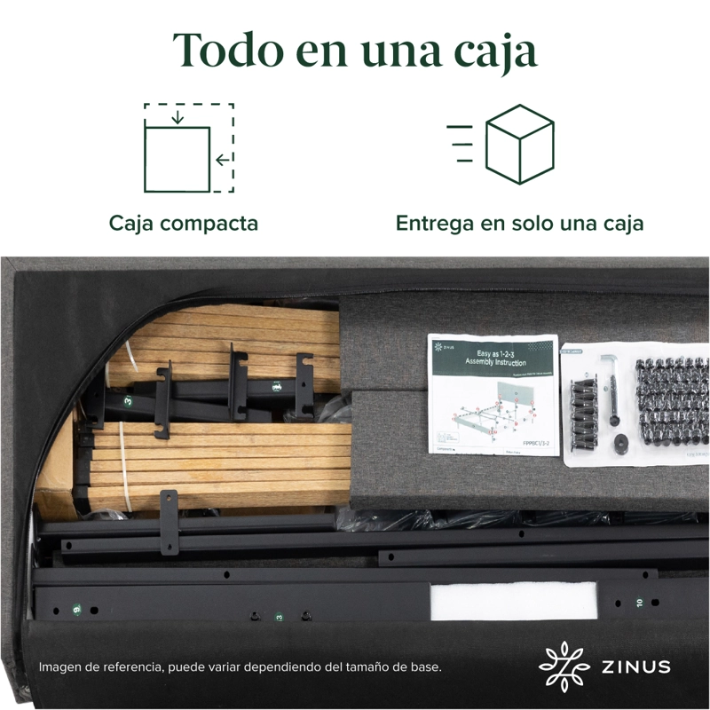 BASE CAMA ZINUS PREMIUM 1.5 PLAZAS LONG 105X200X30CM CAMBRIL CON RESPALDO - 7