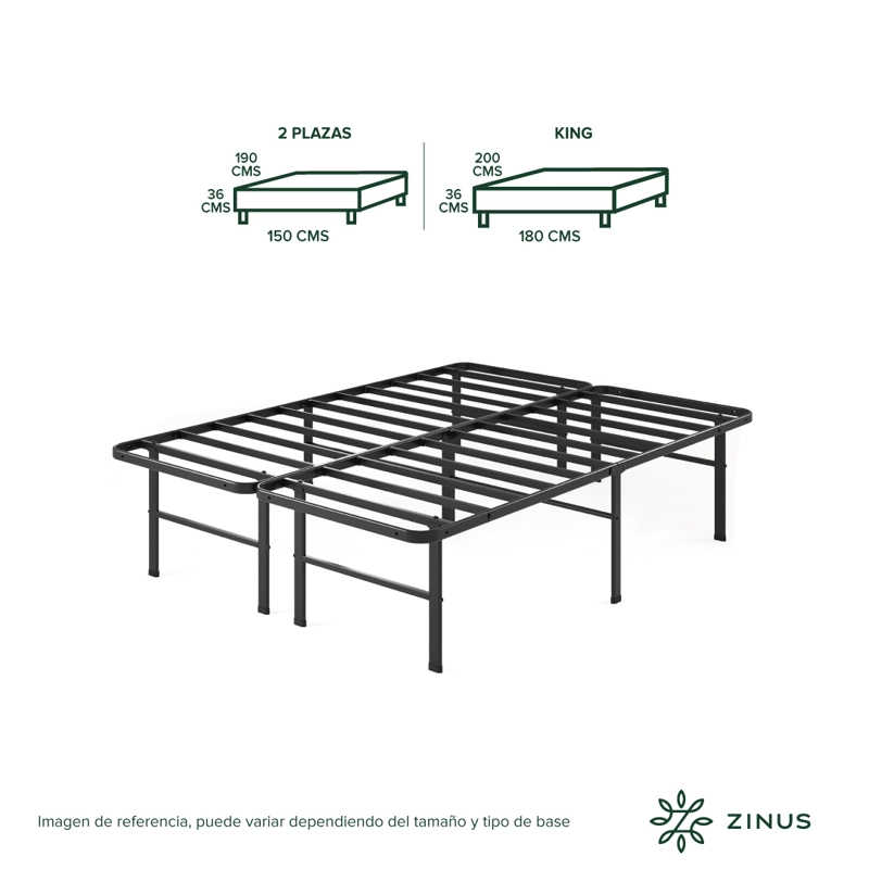 BASE CAMA ZINUS 1.5 PLAZAS LONG 105X200X30CM RUMI - 4
