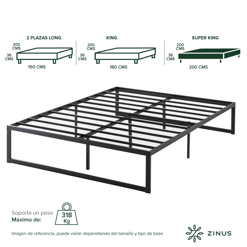 BASE CAMA ZINUS ABEL SUPER KING 200X200X36CM - 4