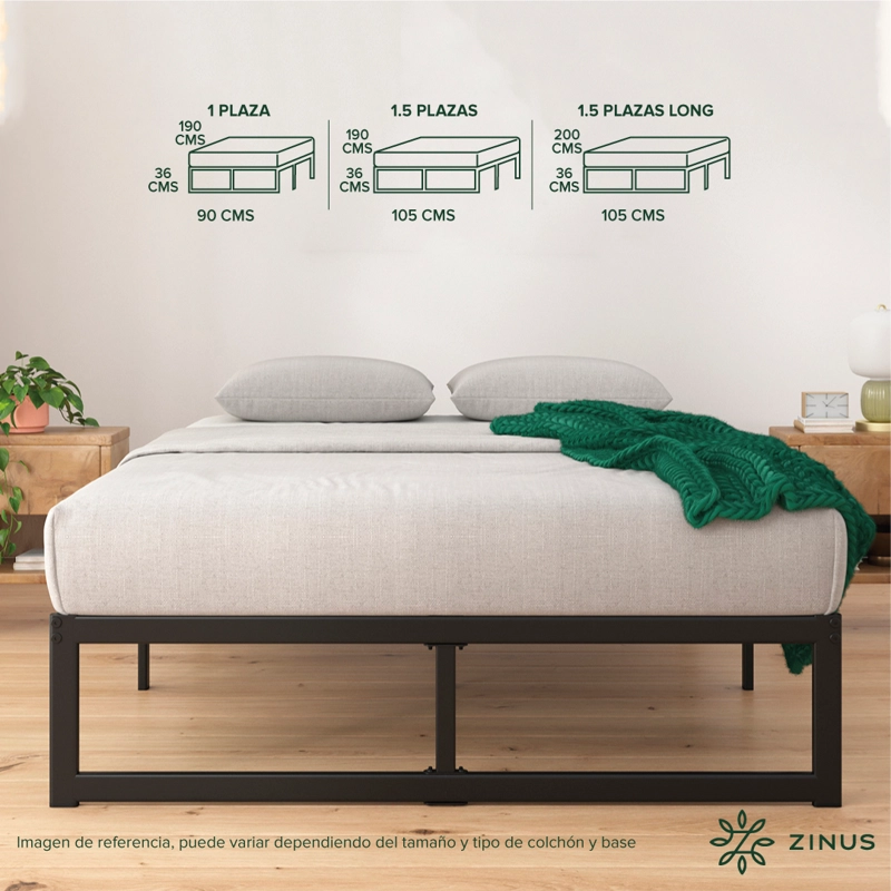 CAMA ABEL ZINUS COLCHON ESPUMA KING 25CMS - 3