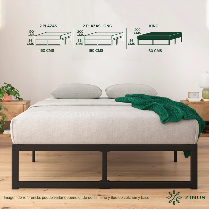 CAMA ABEL ZINUS COLCHON ESPUMA KING 25CMS - 4