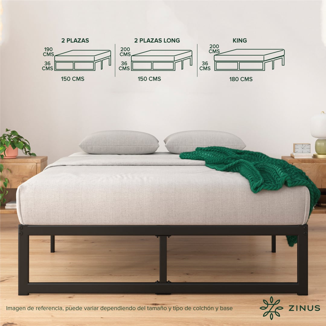 CAMA ABEL ZINUS COLCHON ESPUMA 1.5 PLAZAS LONG 25CMS - 4