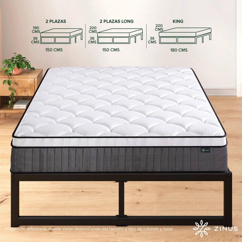 CAMA ABEL ZINUS RESORTES POCKET 1.5 PLAZAS LONG 25CMS - 3