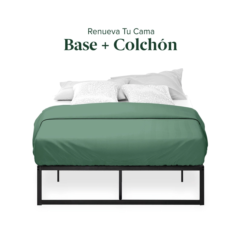 CAMA ABEL ZINUS COLCHON ESPUMA 2 PLAZAS LONG 25CMS - 2