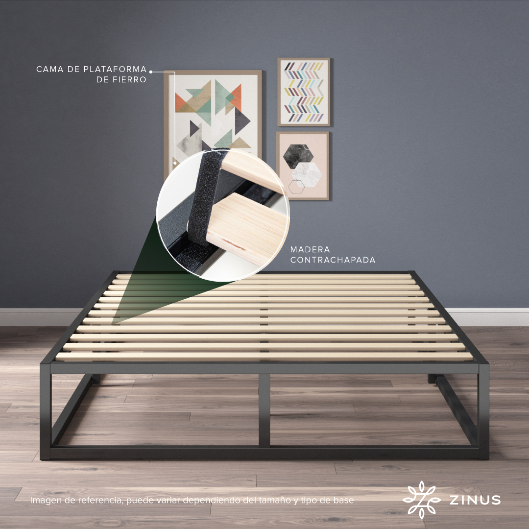 CAMA JOSEPH ZINUS COLCHON ESPUMA 2 PLAZAS LONG 25CMS - 8