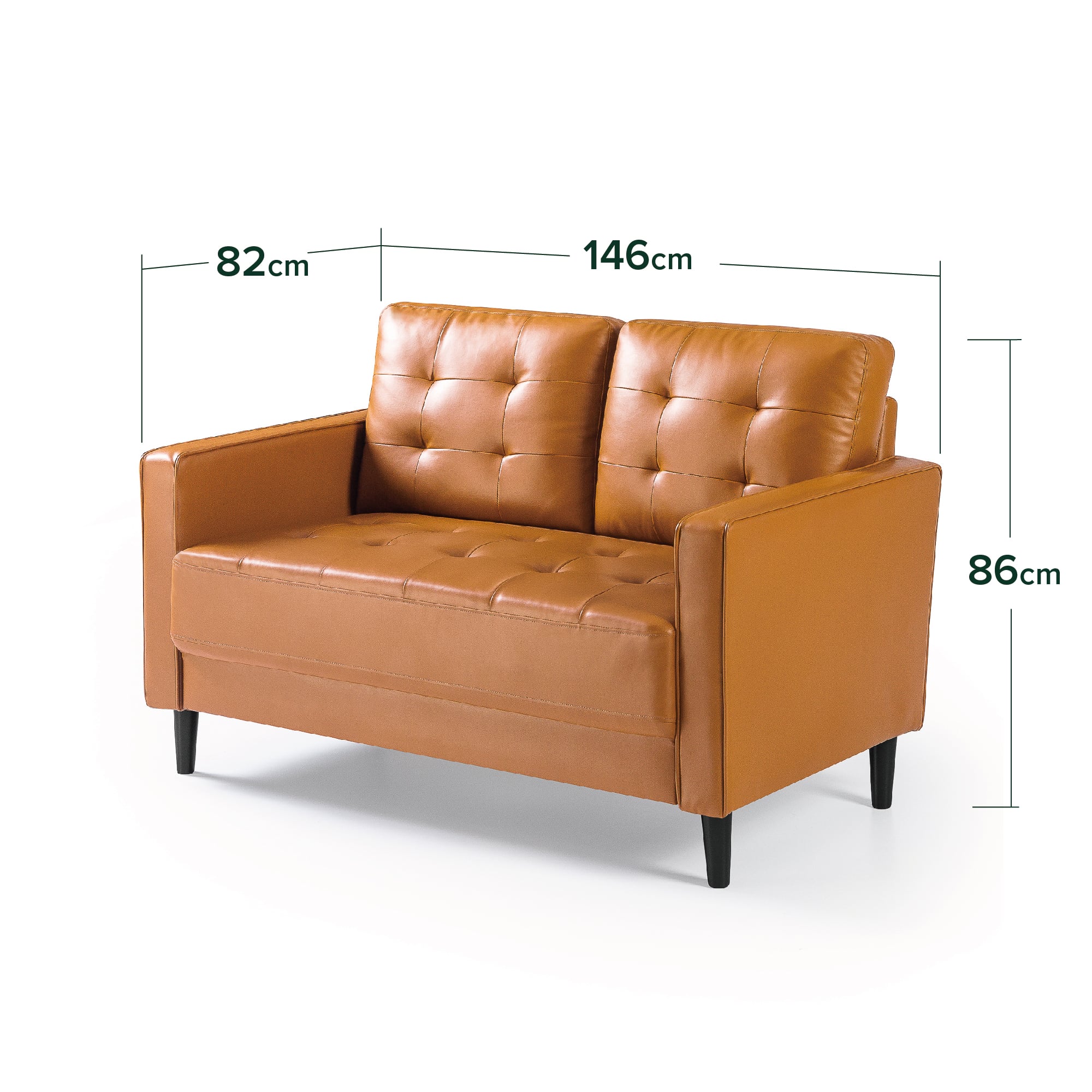 SOFA ZINUS BENTON 2 CUERPOS COGNAC - 3