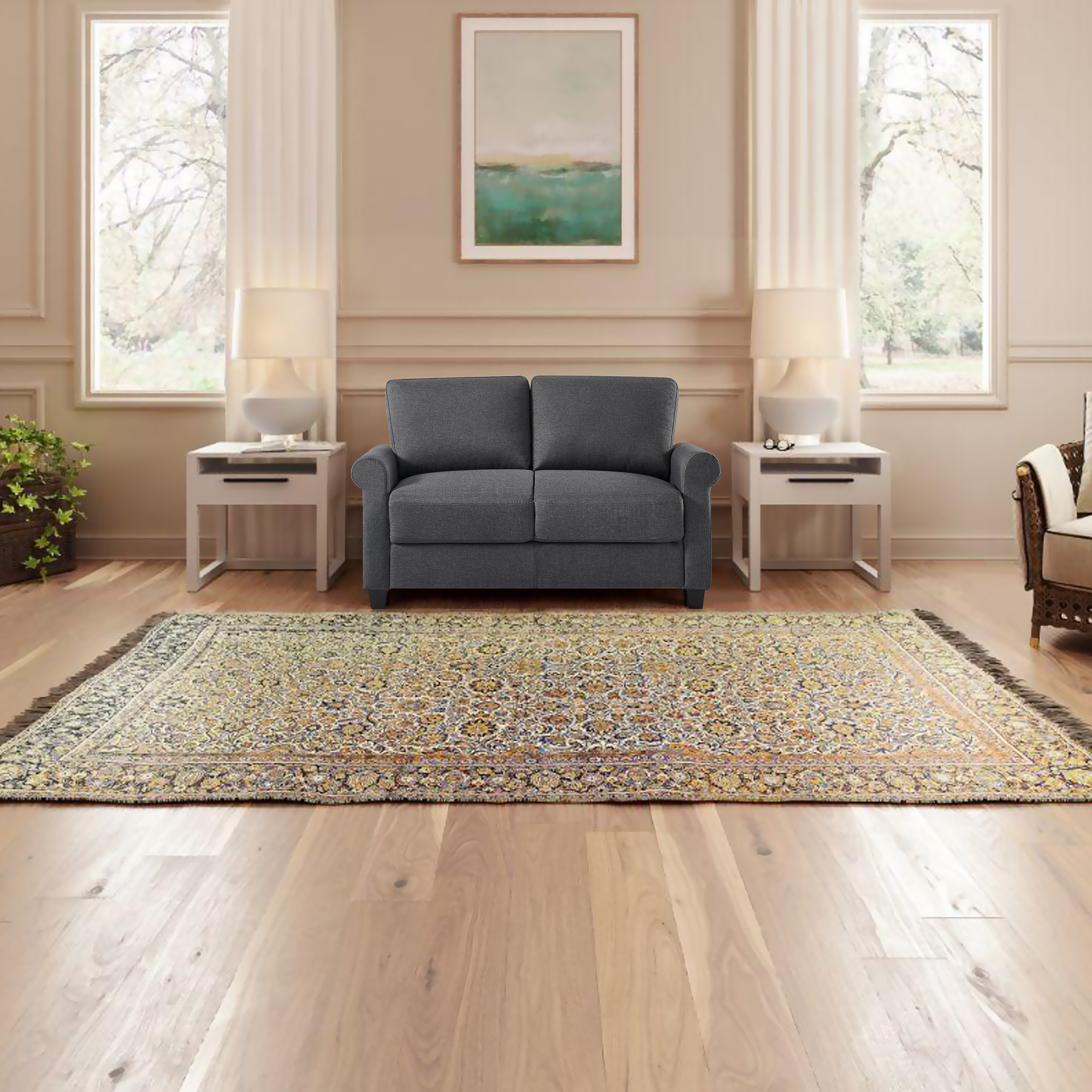 SOFA ZINUS JOSH 2 CUERPOS GRIS OSCURO - 6