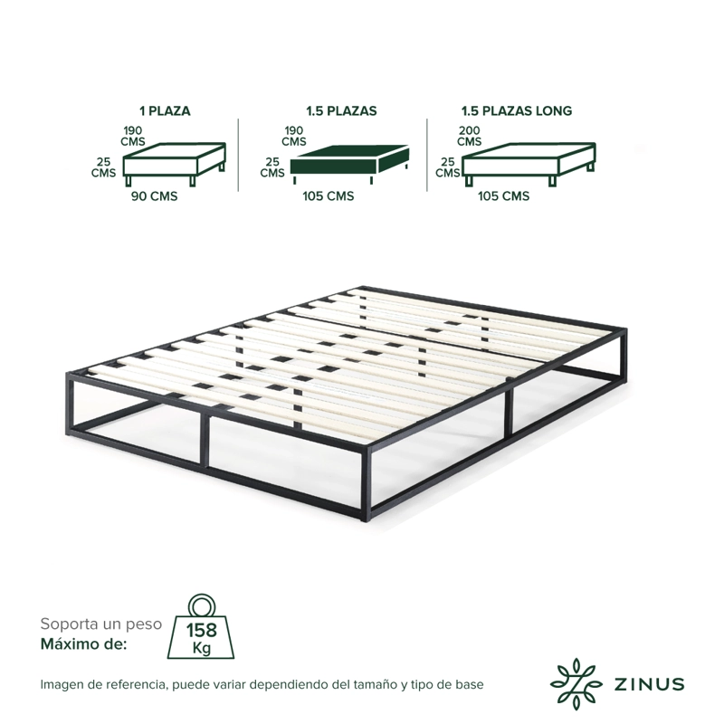 BASE DE CAMA JOSEPH ZINUS 1.5 PLAZAS  105X190X25CM - 3