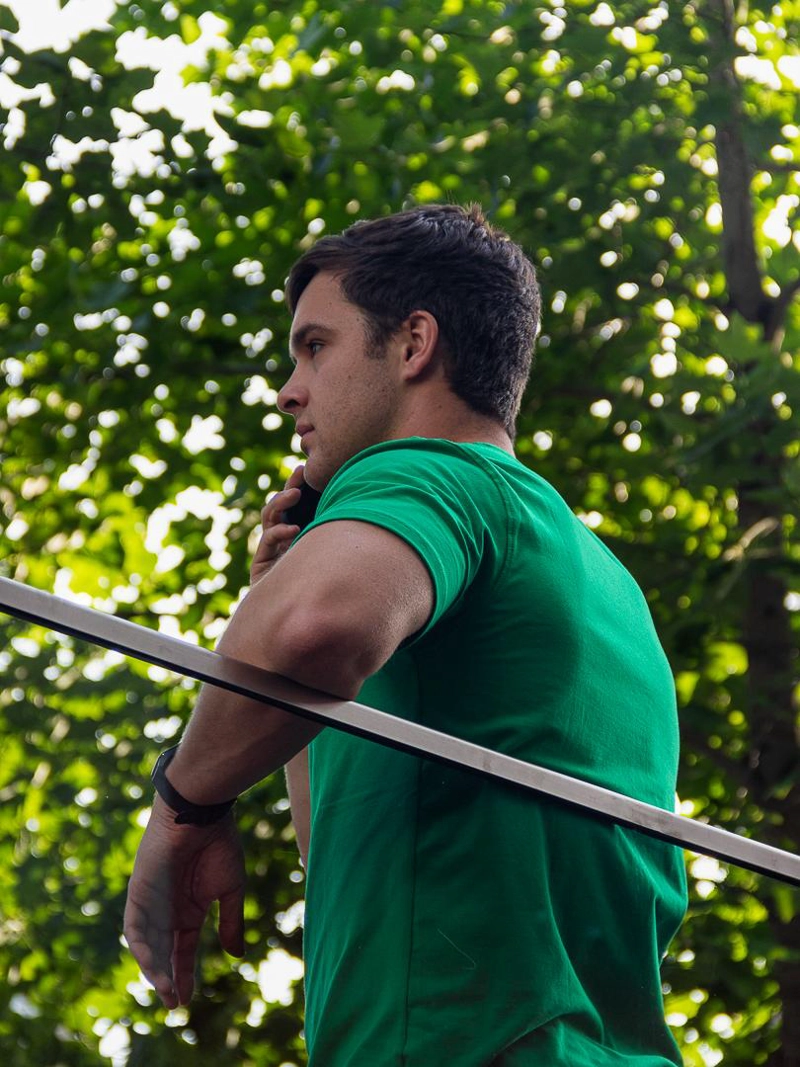 POLERA HOMBRE AURIOR VERDE ALGODÓN SPANDEX - 3