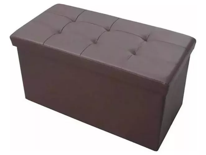 PUFF BAÚL ORGANIZADOR RECTANGULAR CAFÉ / C & S MARKET - 1