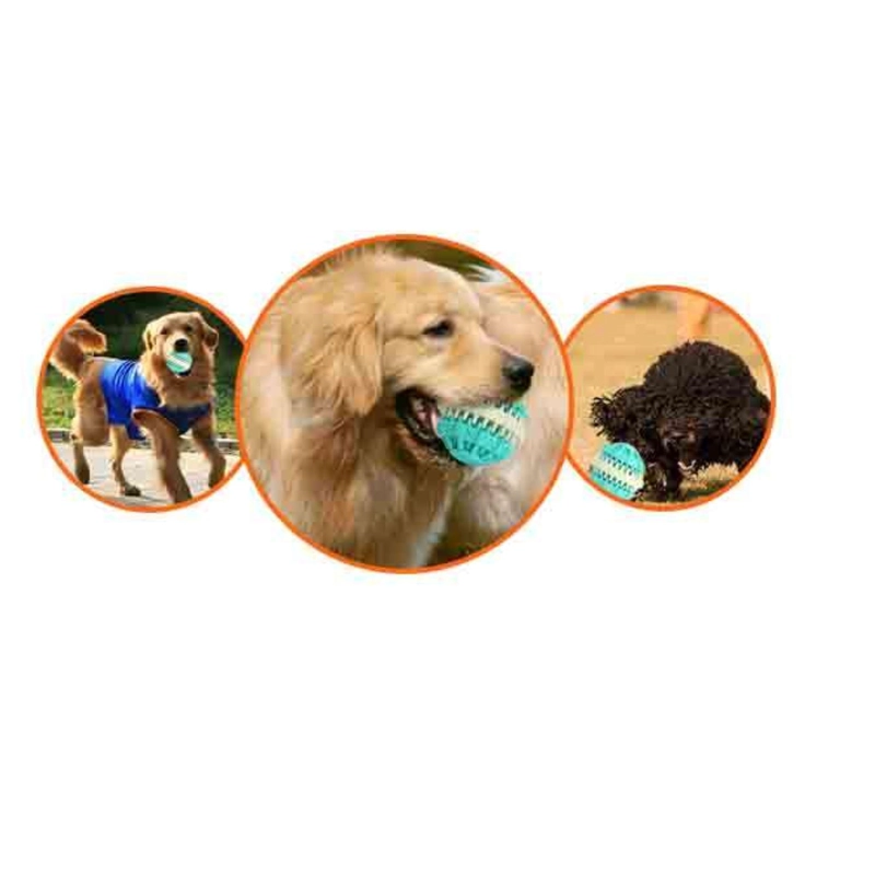 JUGUETE PERROS TOTALUPGRATE MORDER BOLA LIMPIA DIENTES MASCOTAS - 4