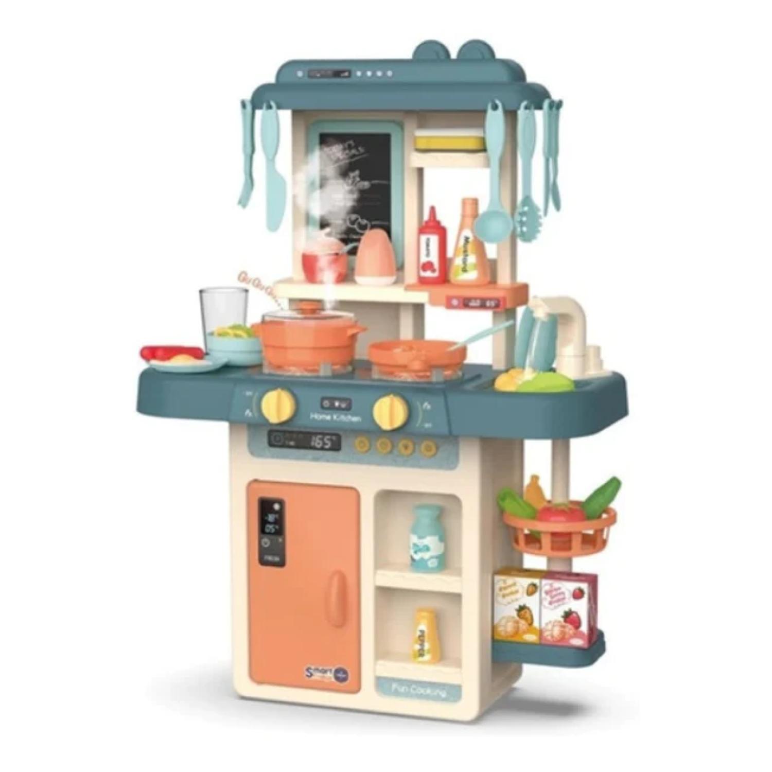 JUGUETE SET COCINA 42 PIEZAS LUZ SONIDO AZUL INFANTIL 63CM - 1