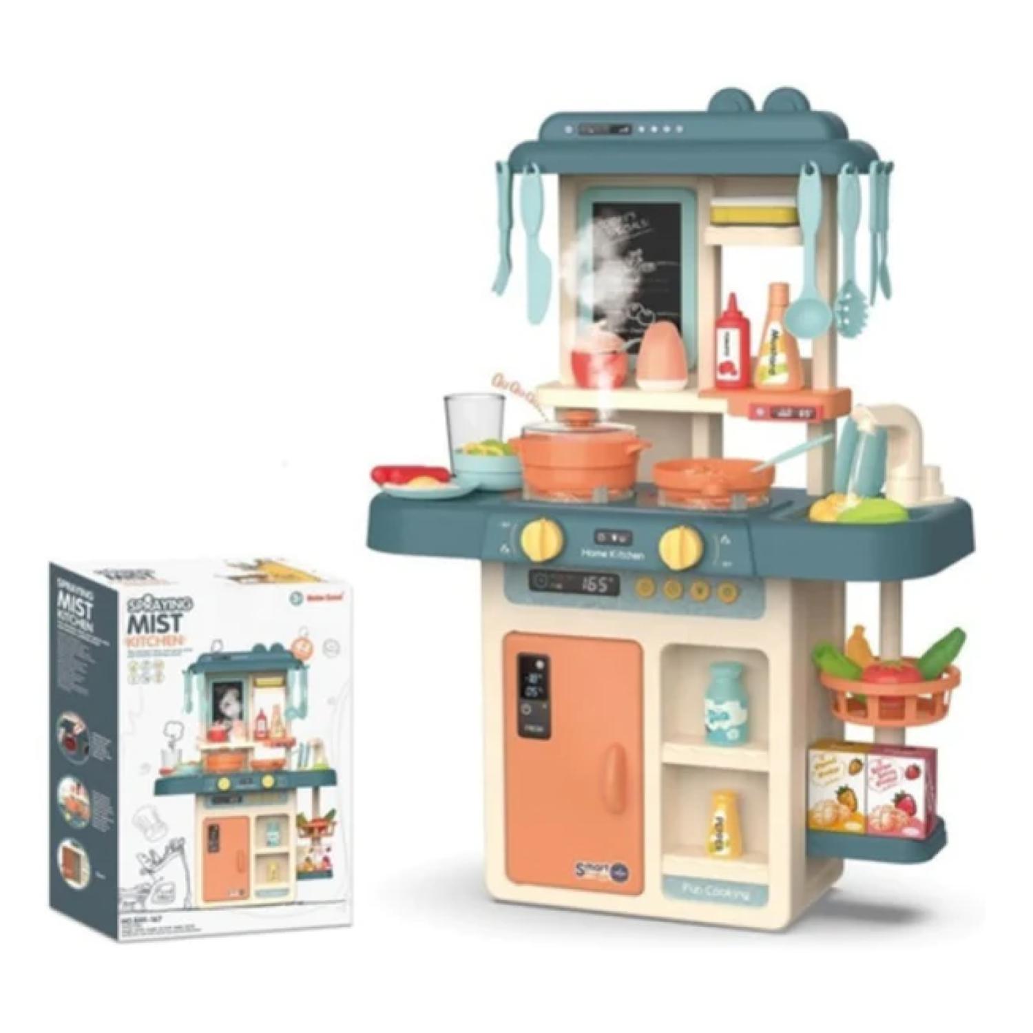 JUGUETE SET COCINA 42 PIEZAS LUZ SONIDO AZUL INFANTIL 63CM - 4