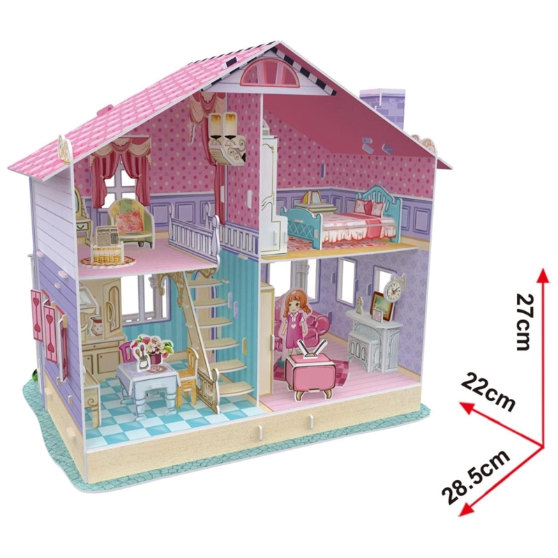 JUGUETE TOTAL CLICK CASA DE MUÑECAS ARMABLE PUZZLE 3D 93 PIEZAS - 2