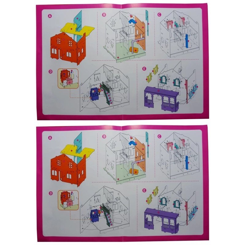 JUGUETE TOTAL CLICK CASA DE MUÑECAS ARMABLE PUZZLE 3D 93 PIEZAS - 3