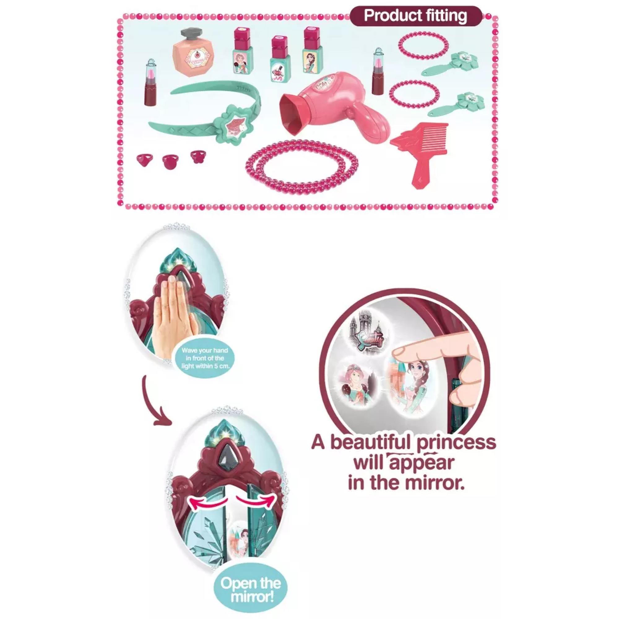 JUGUETE TOCADOR MAQUILLAJE 6 PIEZAS INFANTIL ROSADO - 3