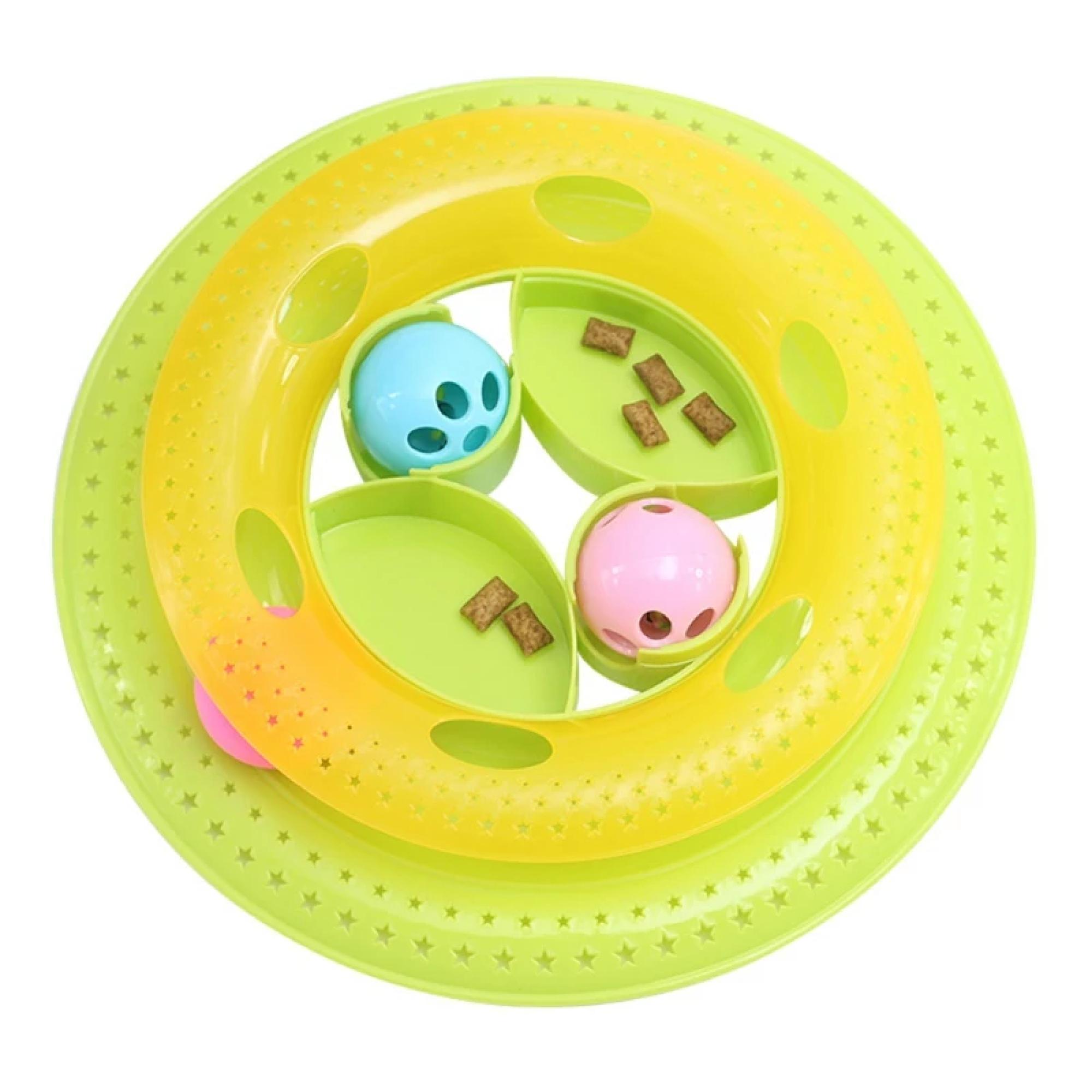 PLATO TAZON DE COMIDA PARA GATOS ANTIANSIEDAD CON PELOTAS - 1