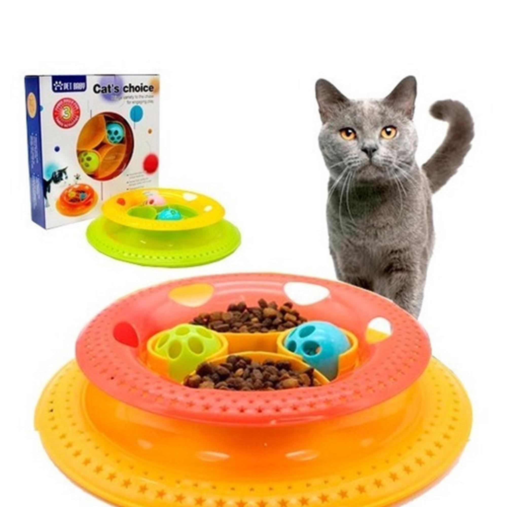 PLATO TAZON DE COMIDA PARA GATOS ANTIANSIEDAD CON PELOTAS - 4