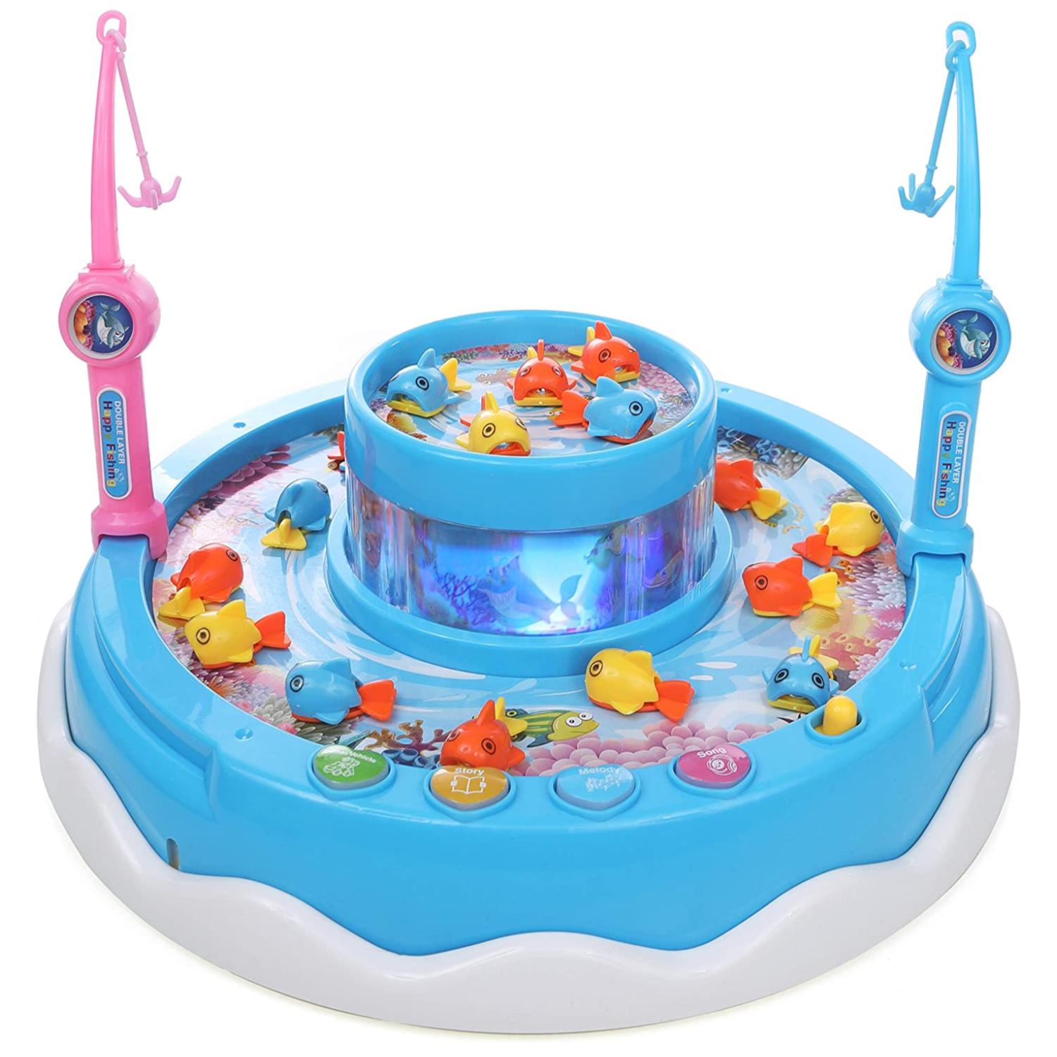 JUGUETE MESA TOTAL CLICK PESCA GIRATORIA CON LUCES Y SONIDO INFANTIL - 1