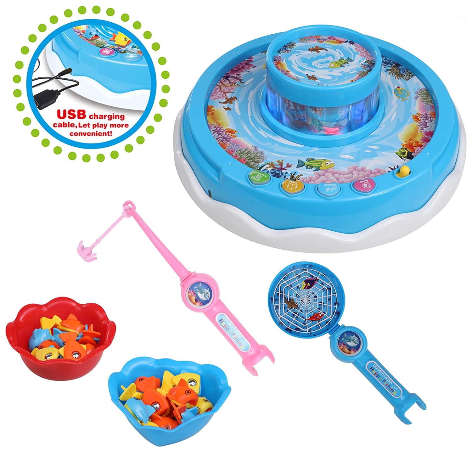 JUGUETE MESA TOTAL CLICK PESCA GIRATORIA CON LUCES Y SONIDO INFANTIL - 2