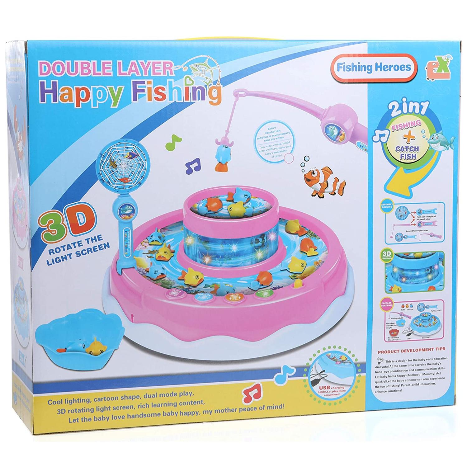 JUGUETE MESA TOTAL CLICK PESCA GIRATORIA CON LUCES Y SONIDO INFANTIL - 4
