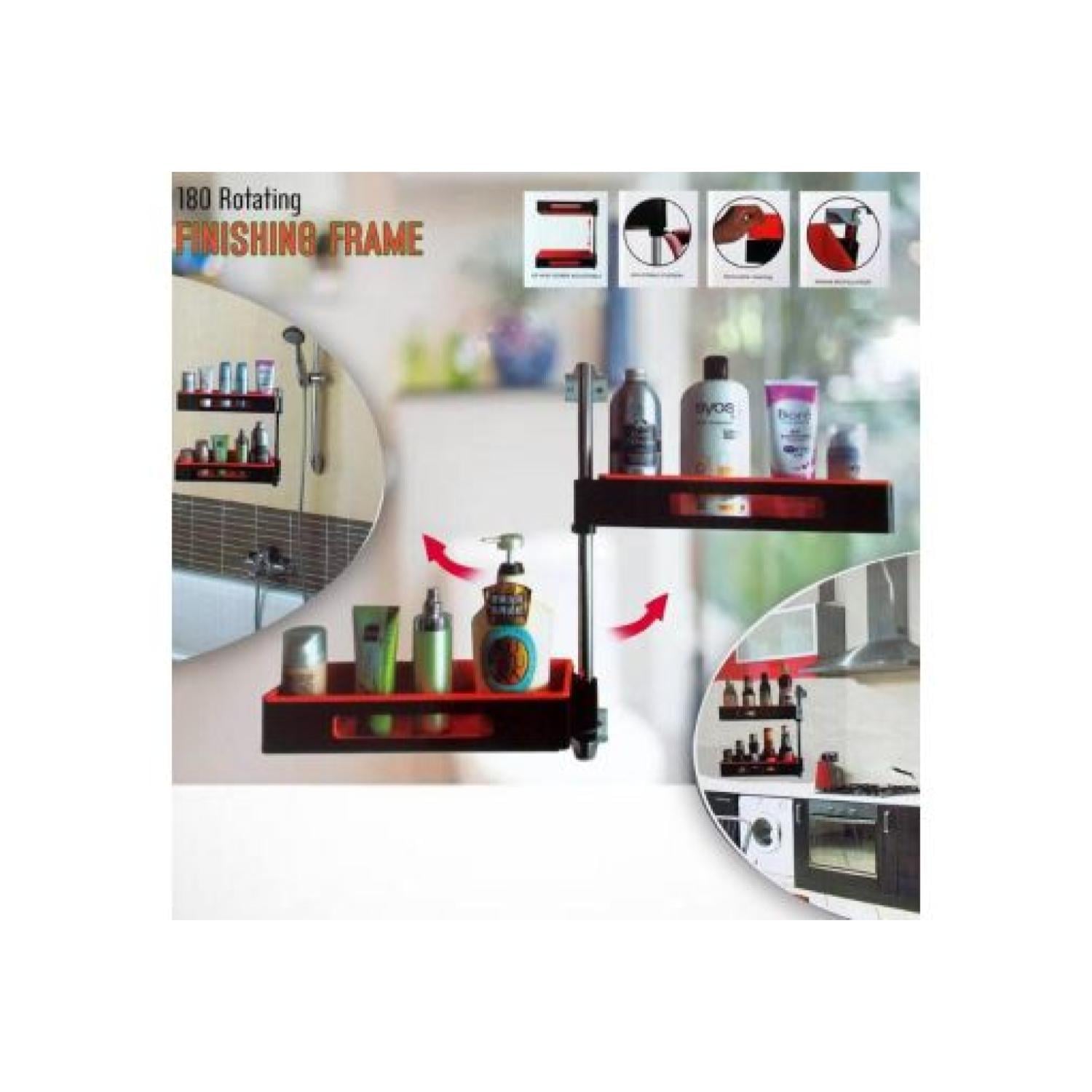 ESTANTE ORGANIZADOR ESQUINERO 2 NIVELES PARA COCINA O BAÑO - 2
