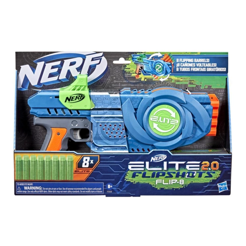 JUGUETE TOTAL CLICK NERF ELITE 2.0 FLIPSHOTS FLIP-8 8 DARDOS HASBRO - 3